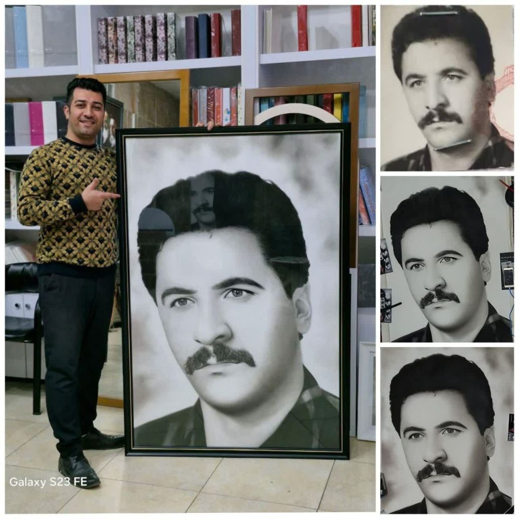 نقاشی سیاه قلم چهره