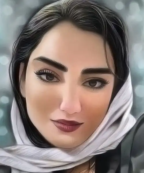 پرتره رنگی دست‌ساز بعد از طراحی