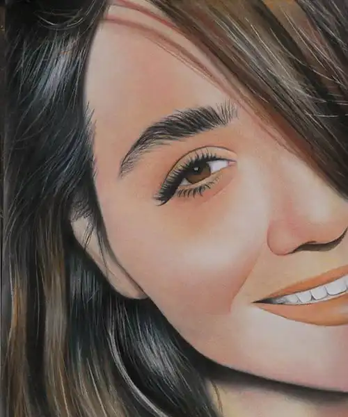 نقاشی هنری با مداد رنگی بعد از اجرا